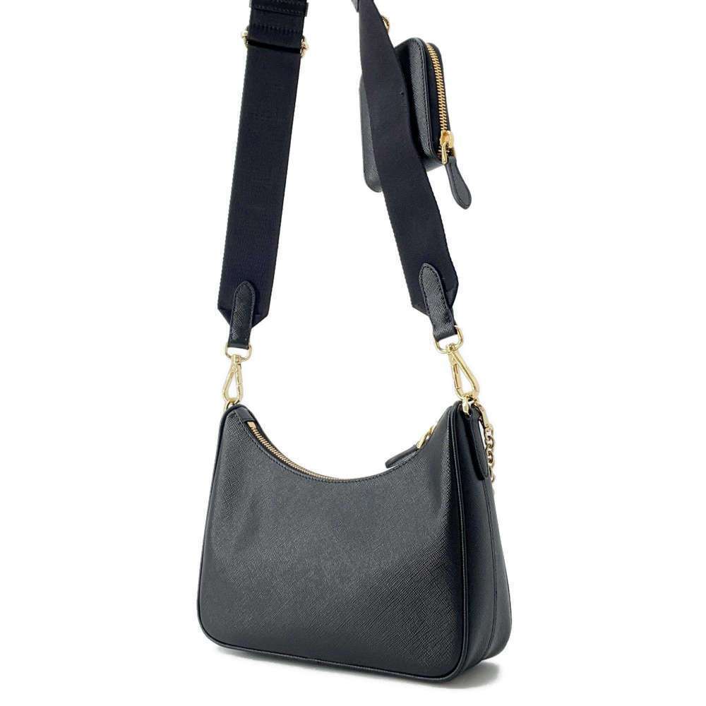 Prada Shoulder Bag Edition Saffiano Leather Clutch Black - Picture 2 of 12